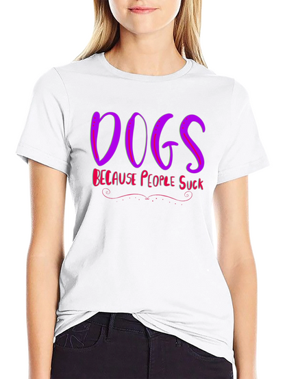 Camiseta Negra Dogs Because People Suck