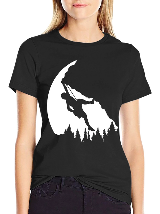 Camiseta Negra Escalada en Roca Aventura