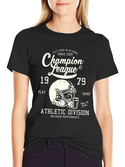 Camiseta Negra Estilo Deportivo Champion League 1979
