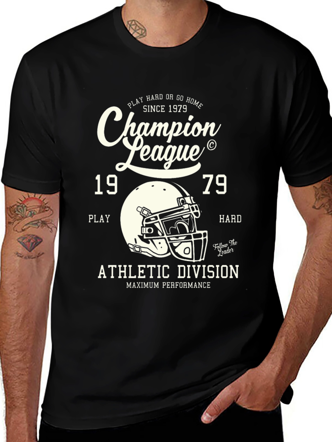 Camiseta Negra Estilo Deportivo Champion League 1979
