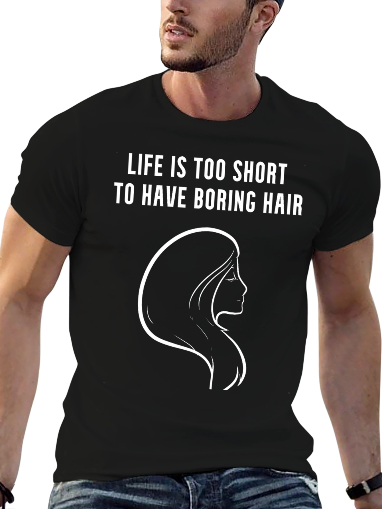 Camiseta Negra - Pelo Divertido