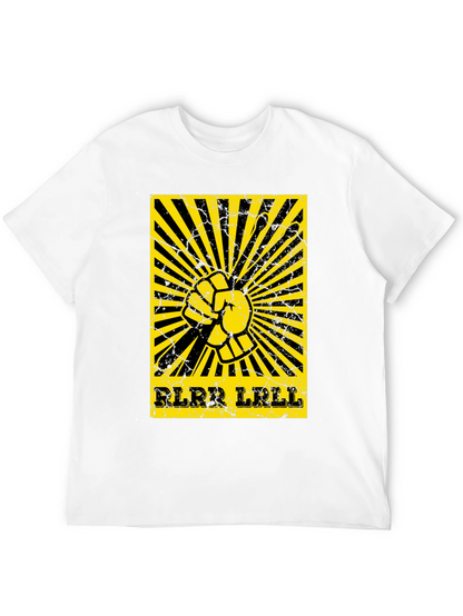Camiseta Negra con Diseño de Ritmo de Batería Amarillo