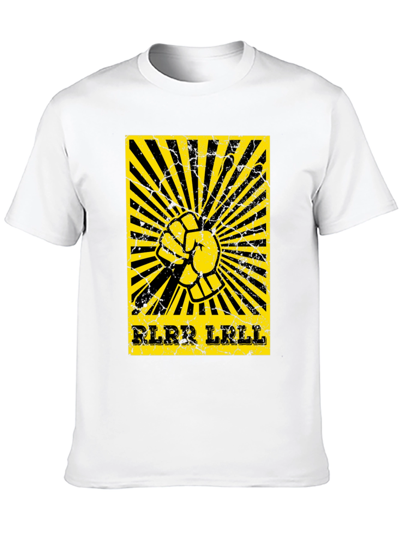 Camiseta Negra con Diseño de Ritmo de Batería Amarillo
