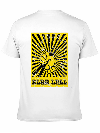Camiseta Negra con Diseño de Ritmo de Batería Amarillo