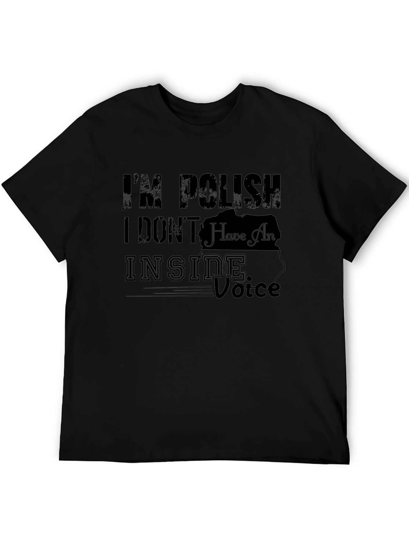 Camiseta Negra con Diseño Gráfico Soy Polaco
