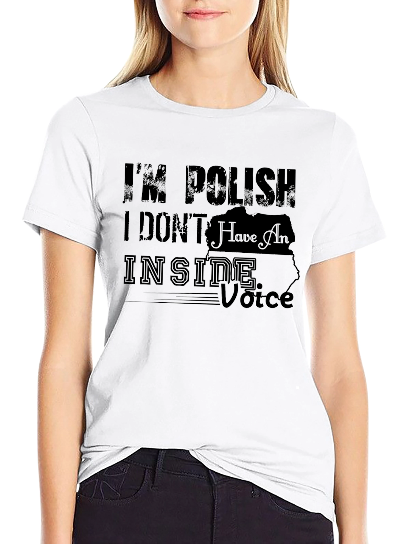 Camiseta Negra con Diseño Gráfico Soy Polaco