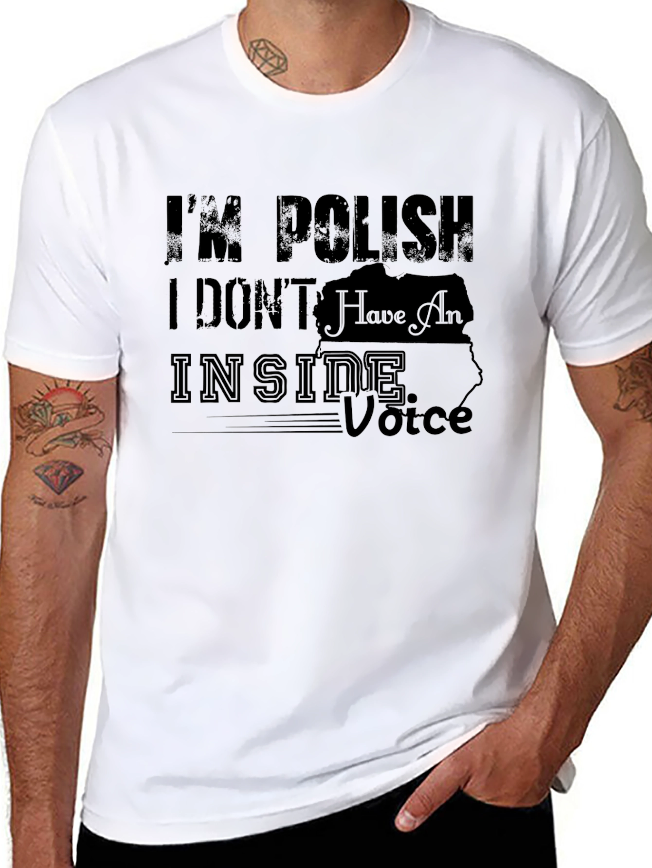 Camiseta Negra con Diseño Gráfico Soy Polaco