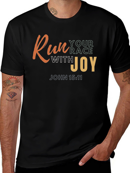 Camiseta Negra con Diseño Motivacional Cristiano