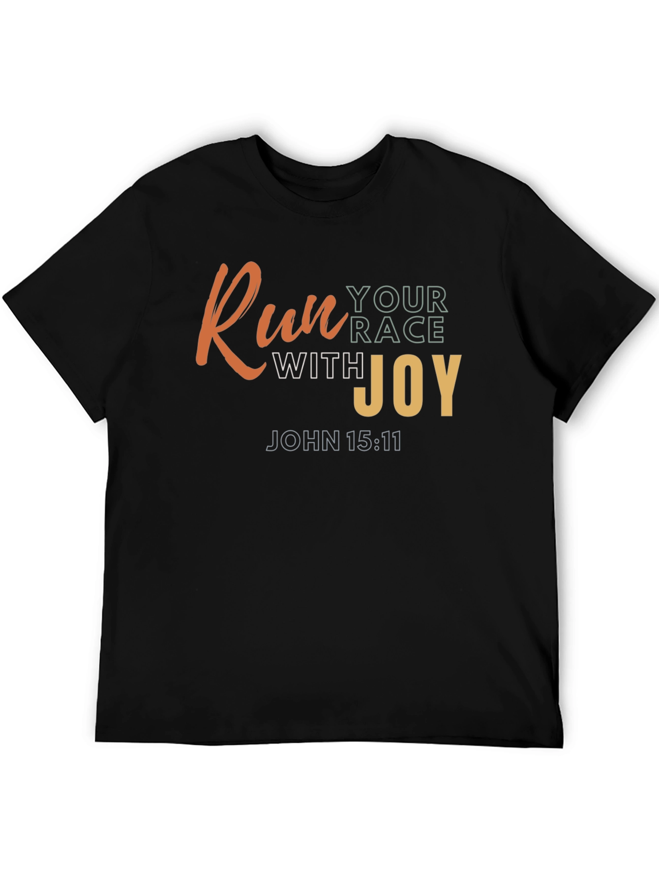 Camiseta Negra con Diseño Motivacional Cristiano