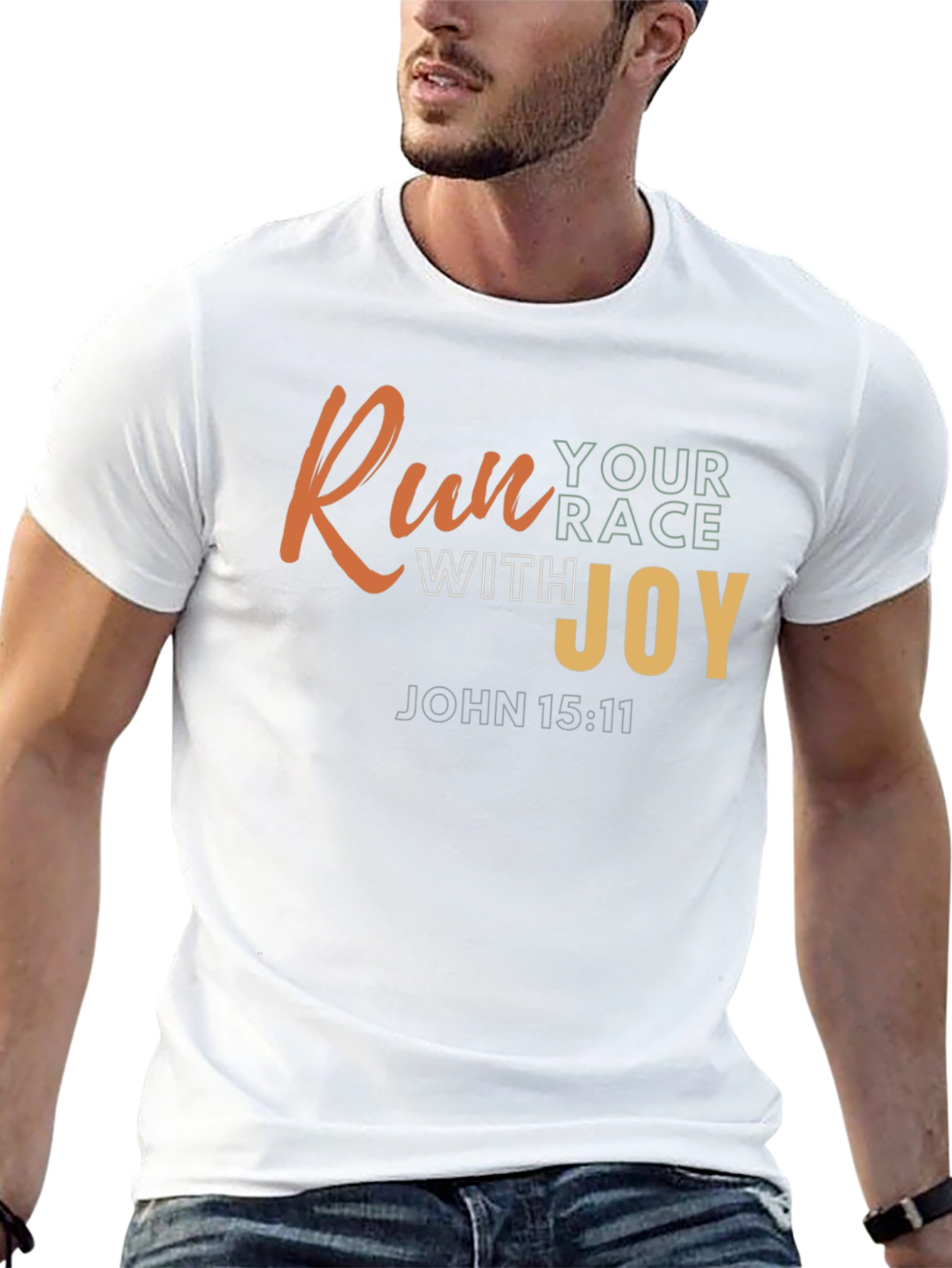 Camiseta Negra con Diseño Motivacional Cristiano