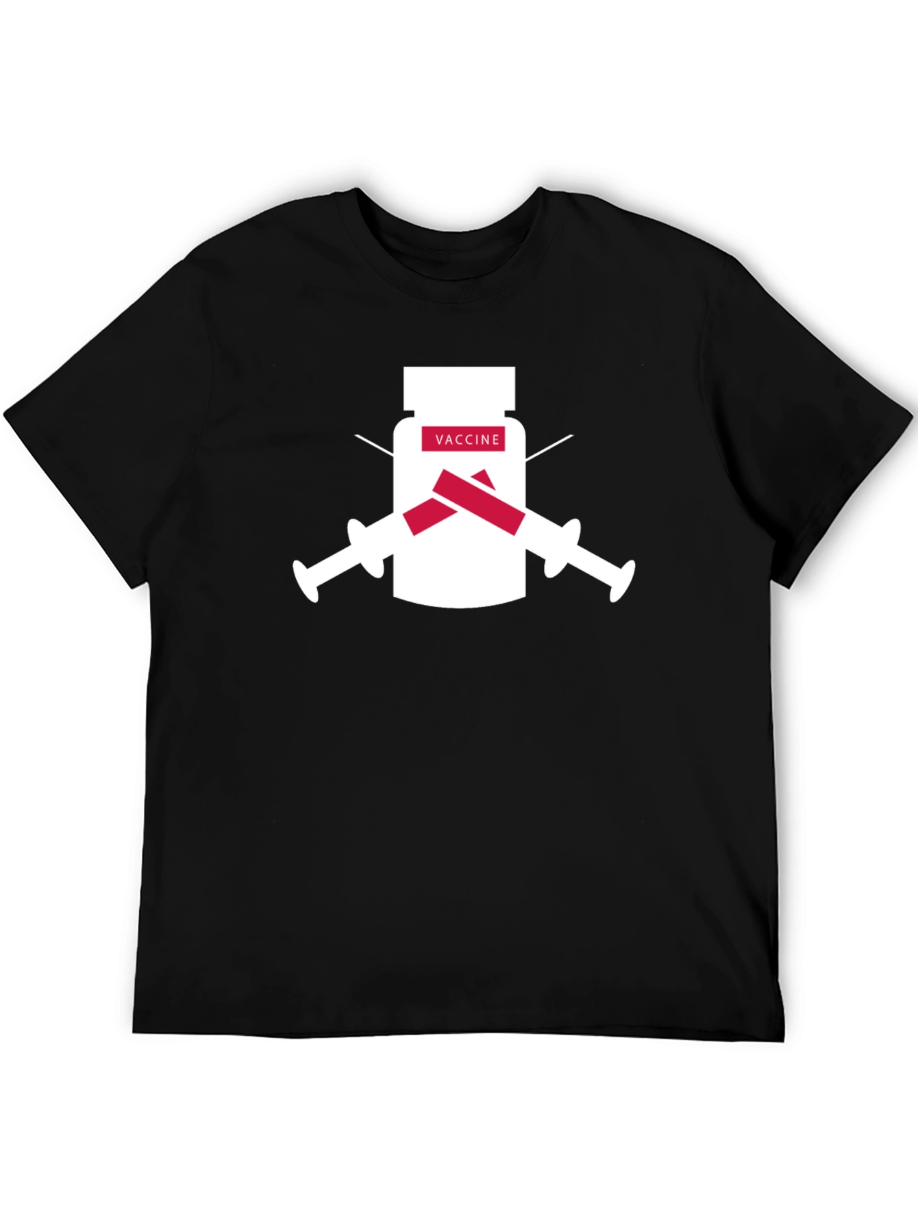 Camiseta negra con diseño anti-vacunas