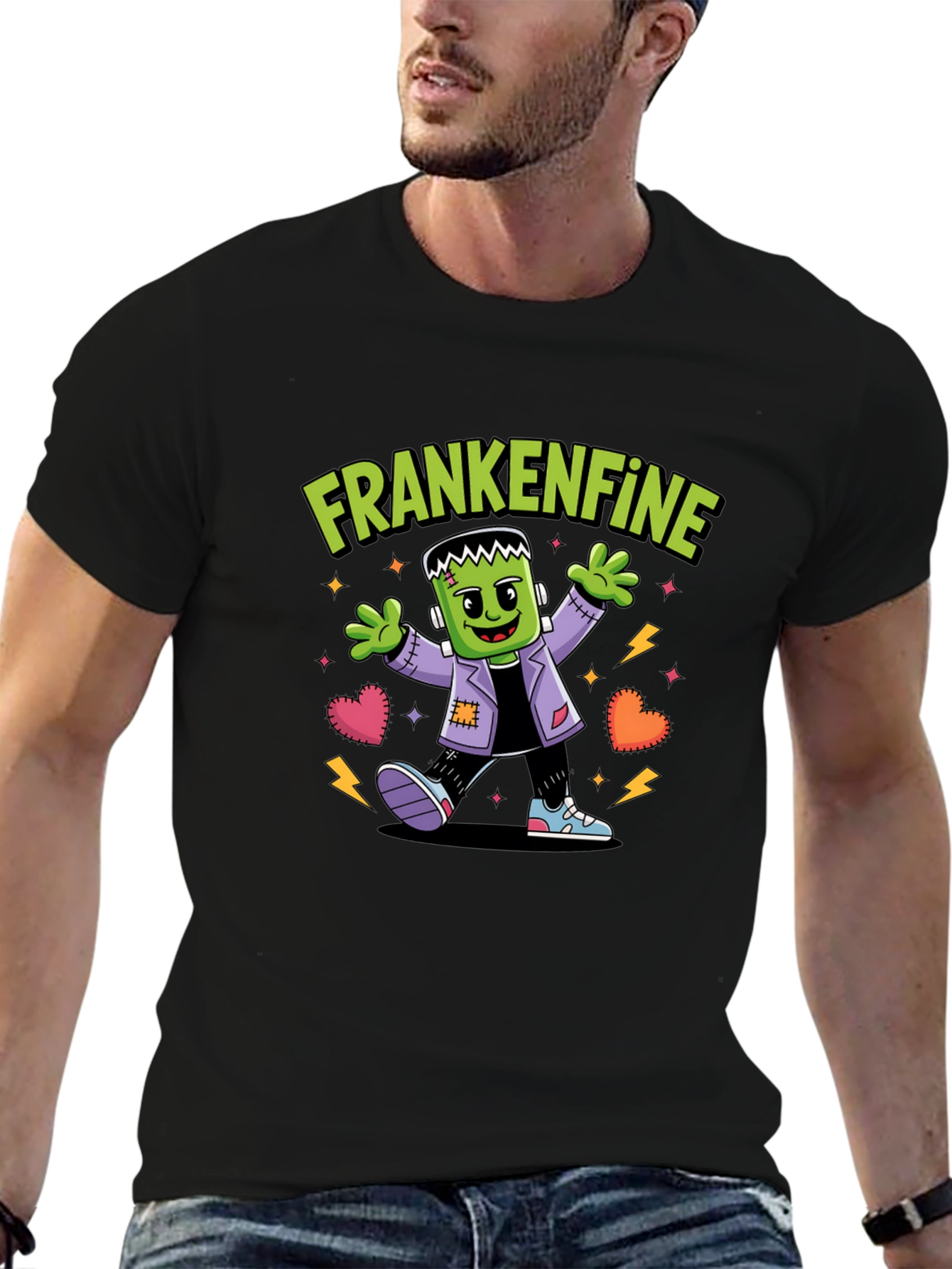 Camiseta Frankenfine Halloween Hombre