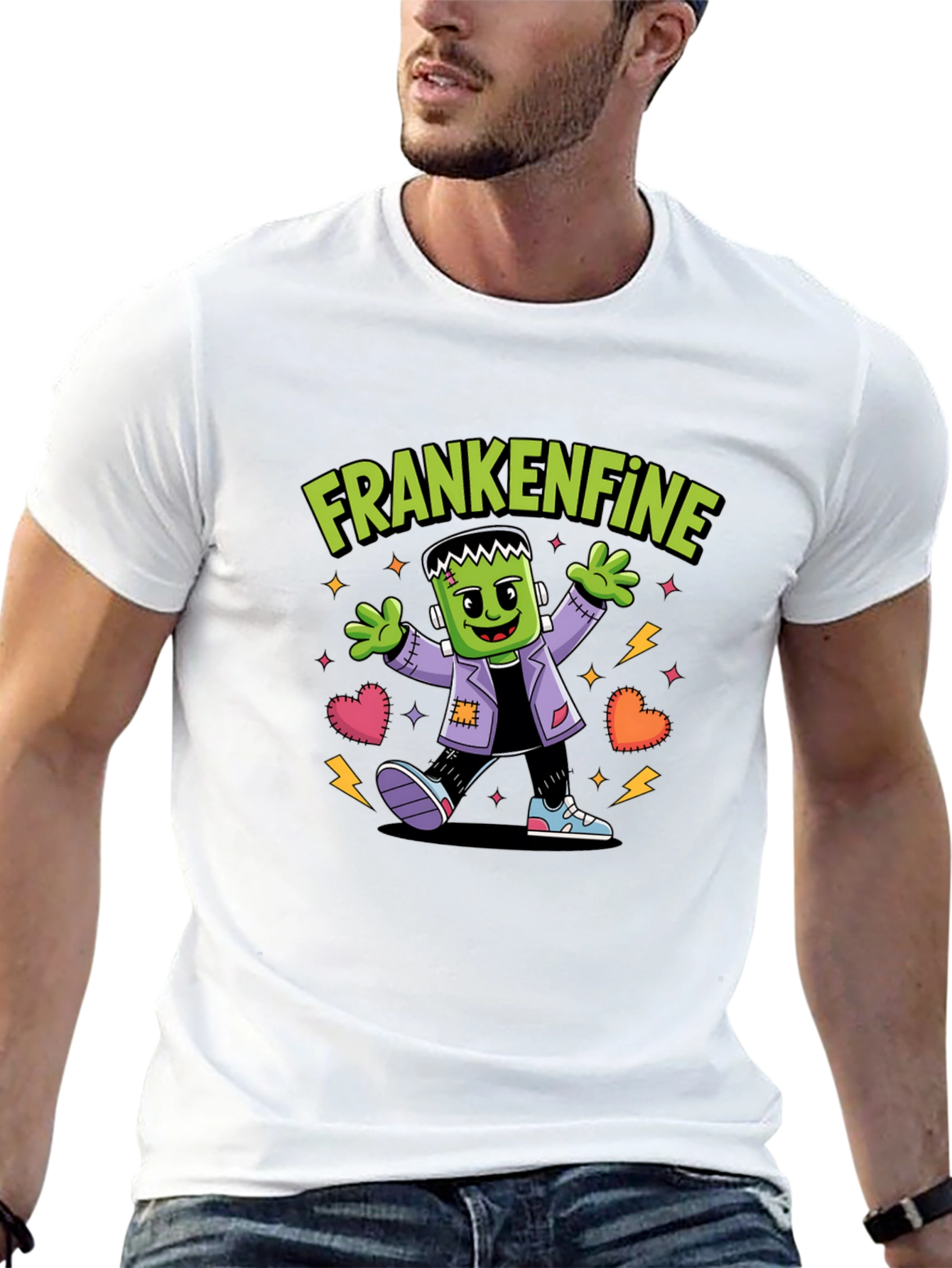 Camiseta Frankenfine Halloween Hombre