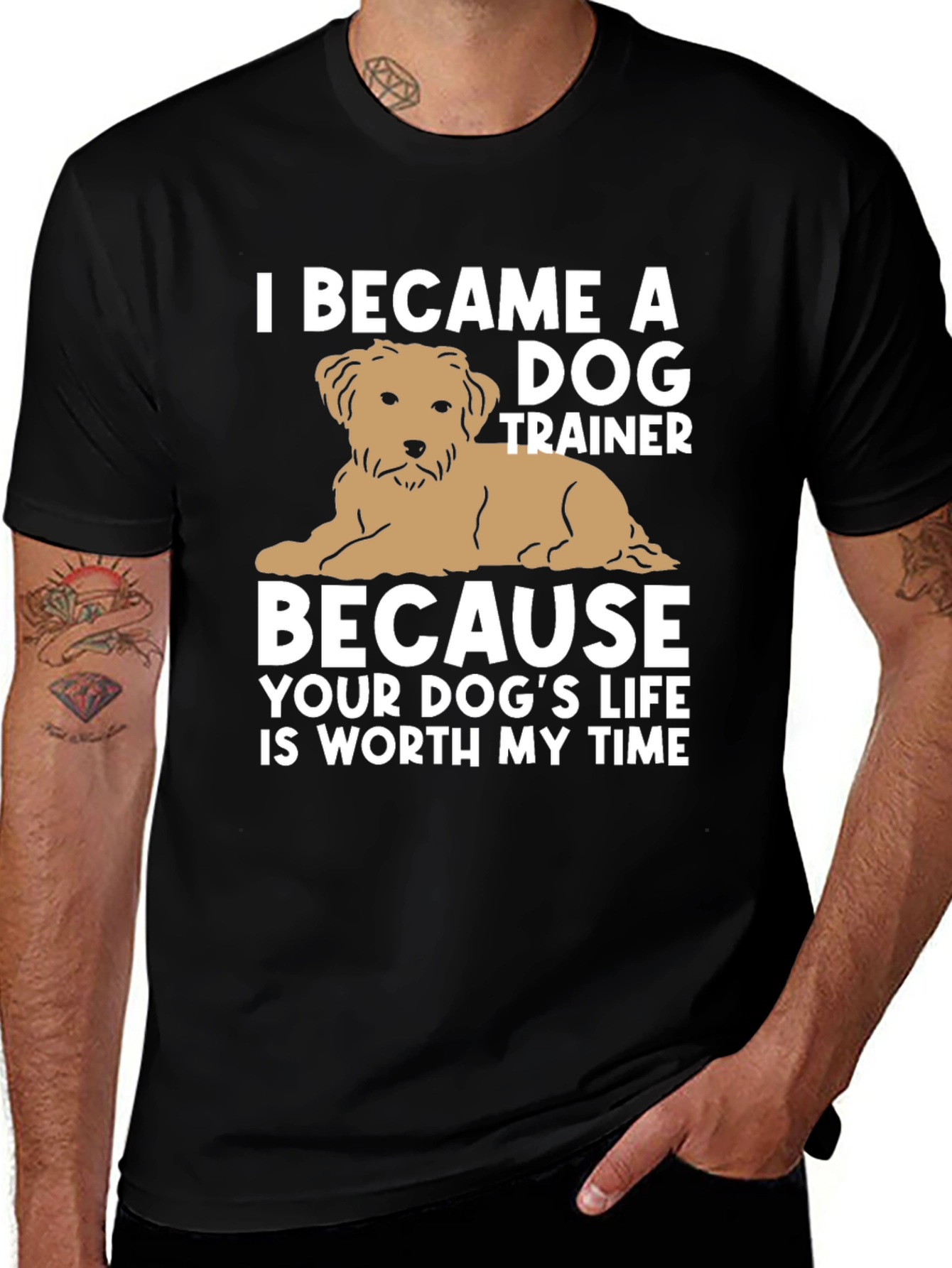 Camiseta Negra Entrenador de Perros