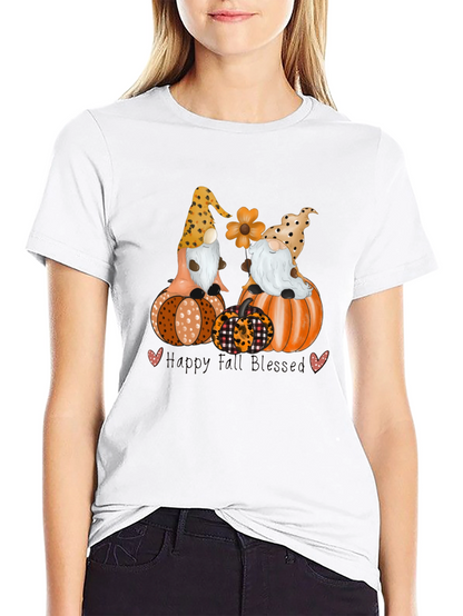 Camiseta Otoñal: Gnomos & Calabazas