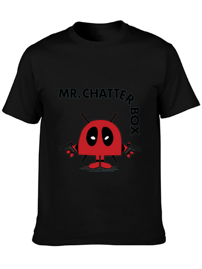 Camiseta Negra Mr. Chatter Box Estilo Divertido