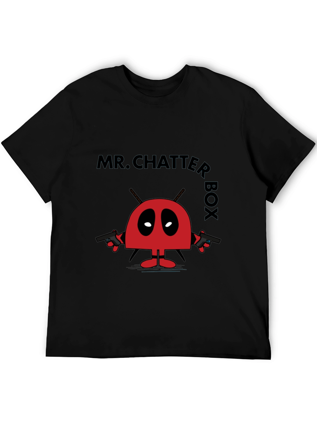 Camiseta Negra Mr. Chatter Box Estilo Divertido
