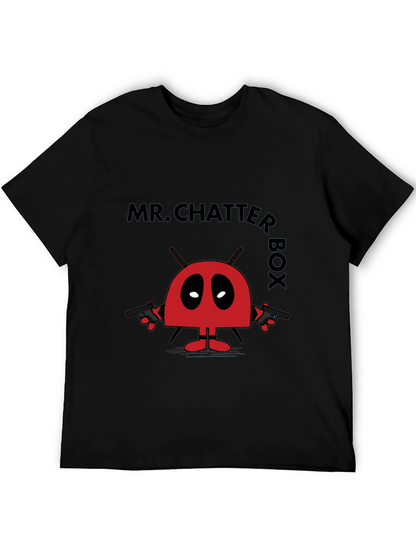 Camiseta Negra Mr. Chatter Box Estilo Divertido