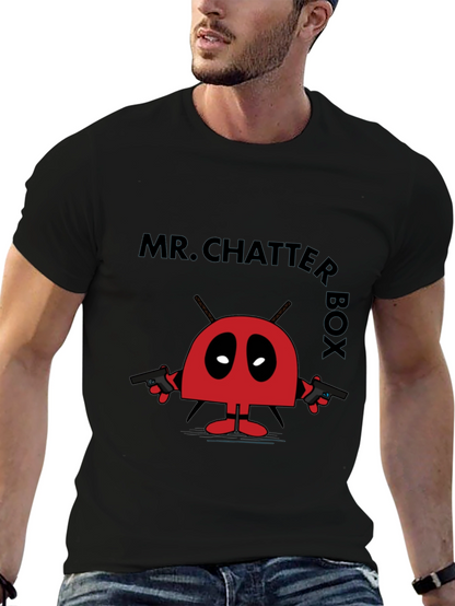Camiseta Negra Mr. Chatter Box Estilo Divertido