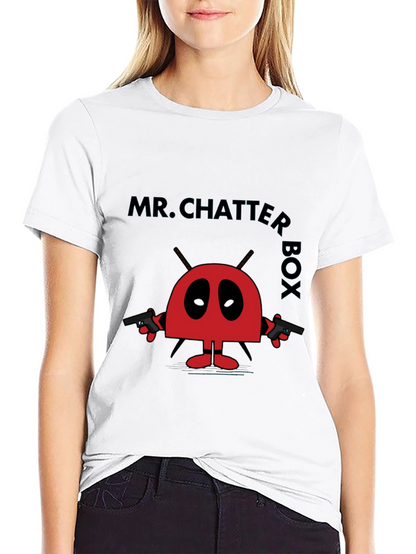 Camiseta Negra Mr. Chatter Box Estilo Divertido