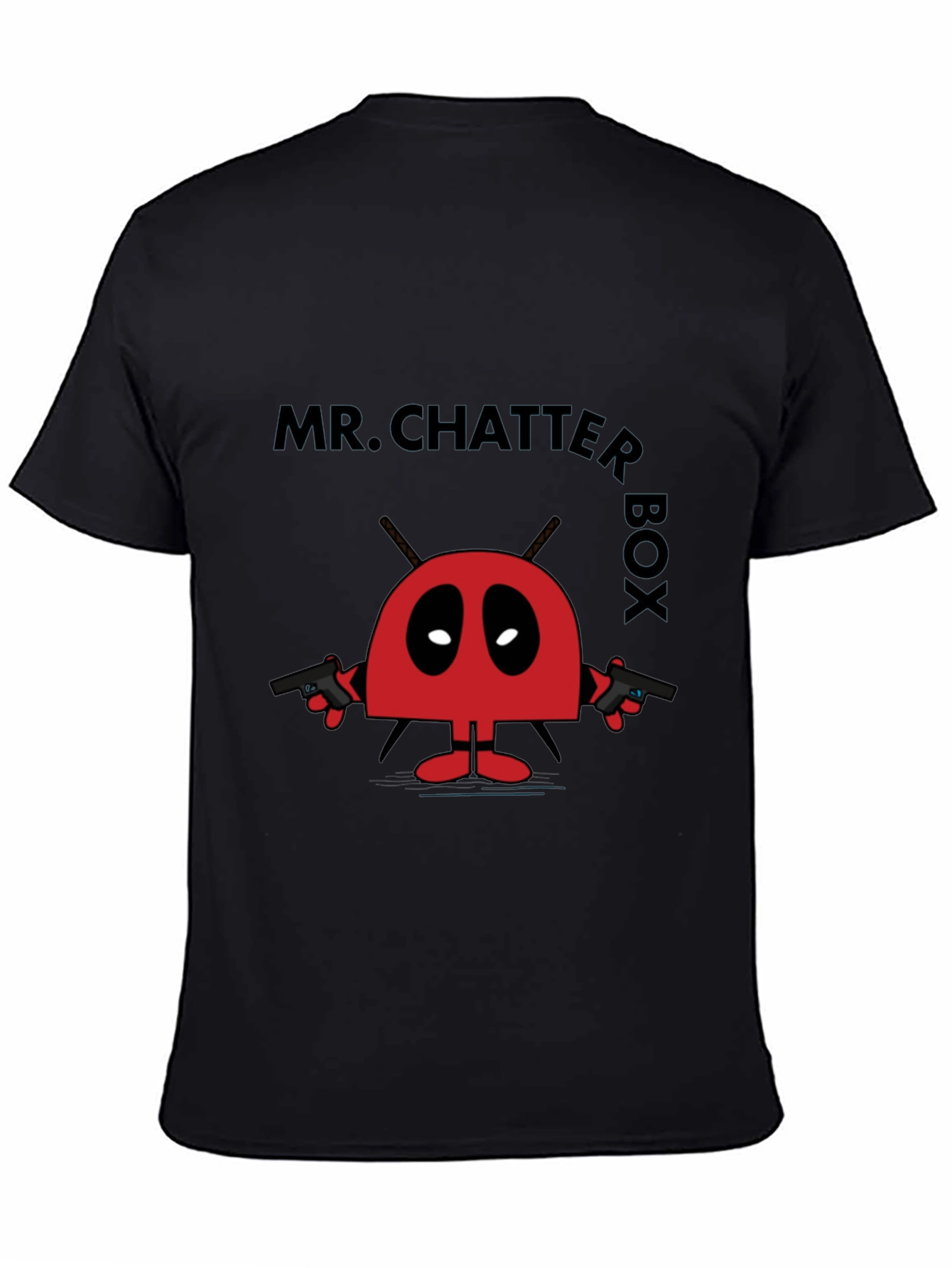 Camiseta Negra Mr. Chatter Box Estilo Divertido