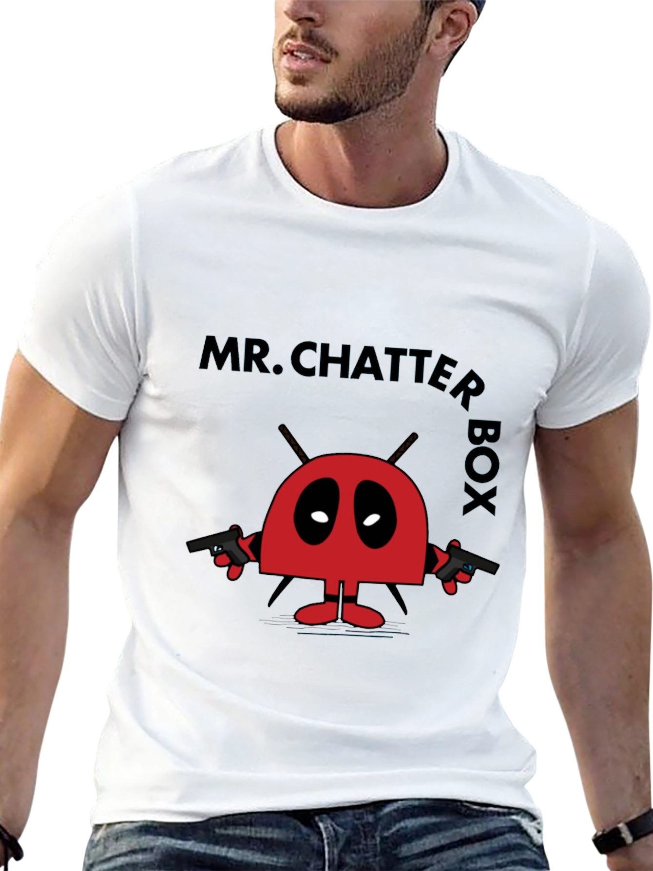 Camiseta Negra Mr. Chatter Box Estilo Divertido