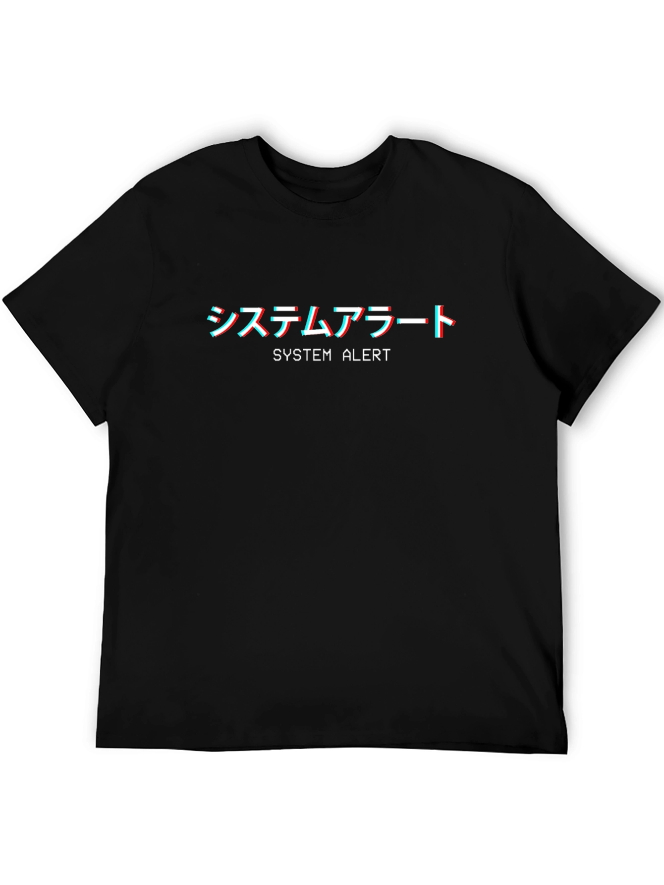 Camiseta Negra System Alert Estilo Japonés