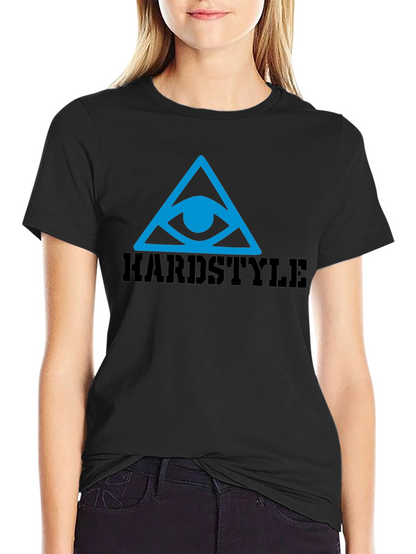 Camiseta Negra Hardstyle con Diseño Ojo en Triángulo