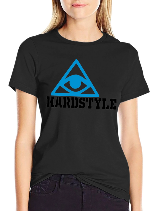 Camiseta Negra Hardstyle con Diseño Ojo en Triángulo
