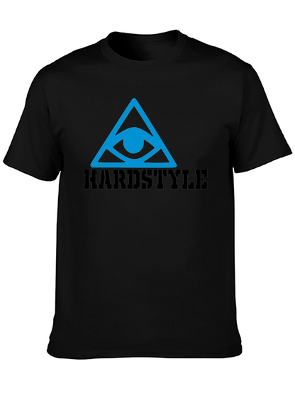 Camiseta Negra Hardstyle con Diseño Ojo en Triángulo