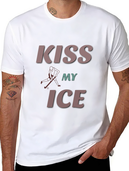 Camiseta Negra con Diseño de Hockey Kiss My Ice