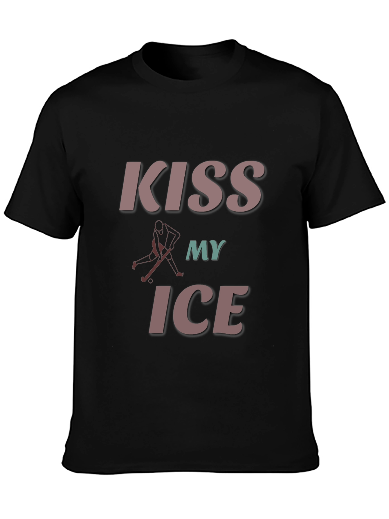 Camiseta Negra con Diseño de Hockey Kiss My Ice