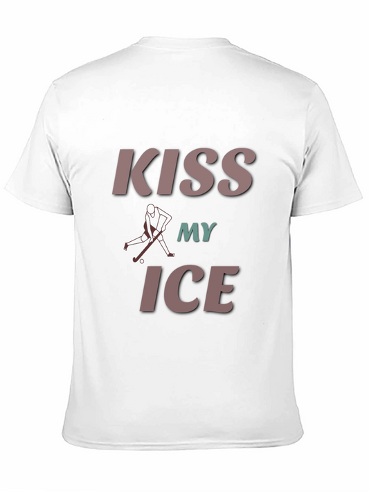 Camiseta Negra con Diseño de Hockey Kiss My Ice