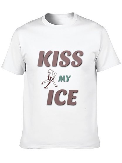 Camiseta Negra con Diseño de Hockey Kiss My Ice