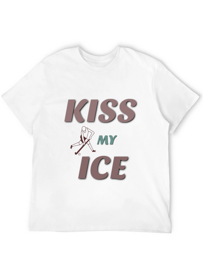 Camiseta Negra con Diseño de Hockey Kiss My Ice