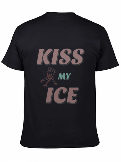 Camiseta Negra con Diseño de Hockey Kiss My Ice