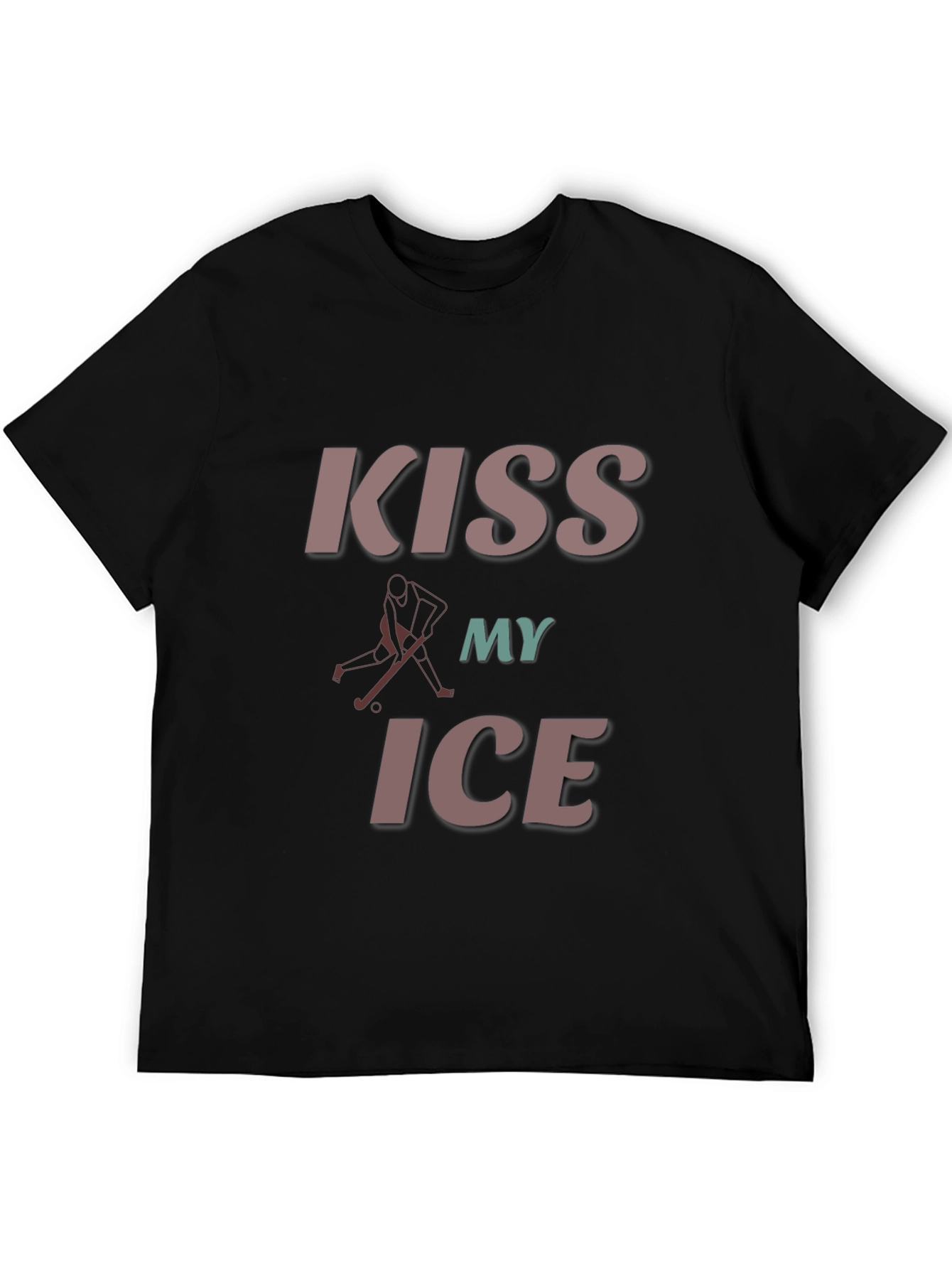 Camiseta Negra con Diseño de Hockey Kiss My Ice