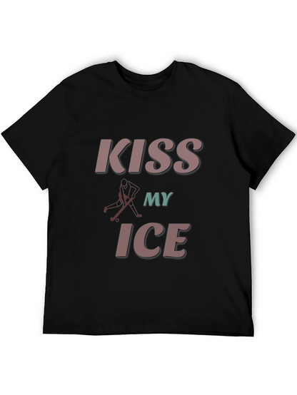 Camiseta Negra con Diseño de Hockey Kiss My Ice