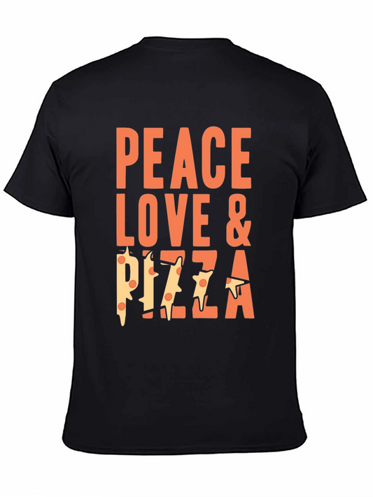 Camiseta Negra Paz Amor & Pizza