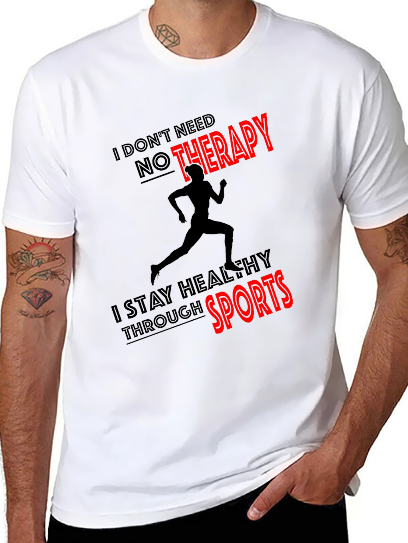 Camiseta Hombre Deportiva Sin Terapia Algodón
