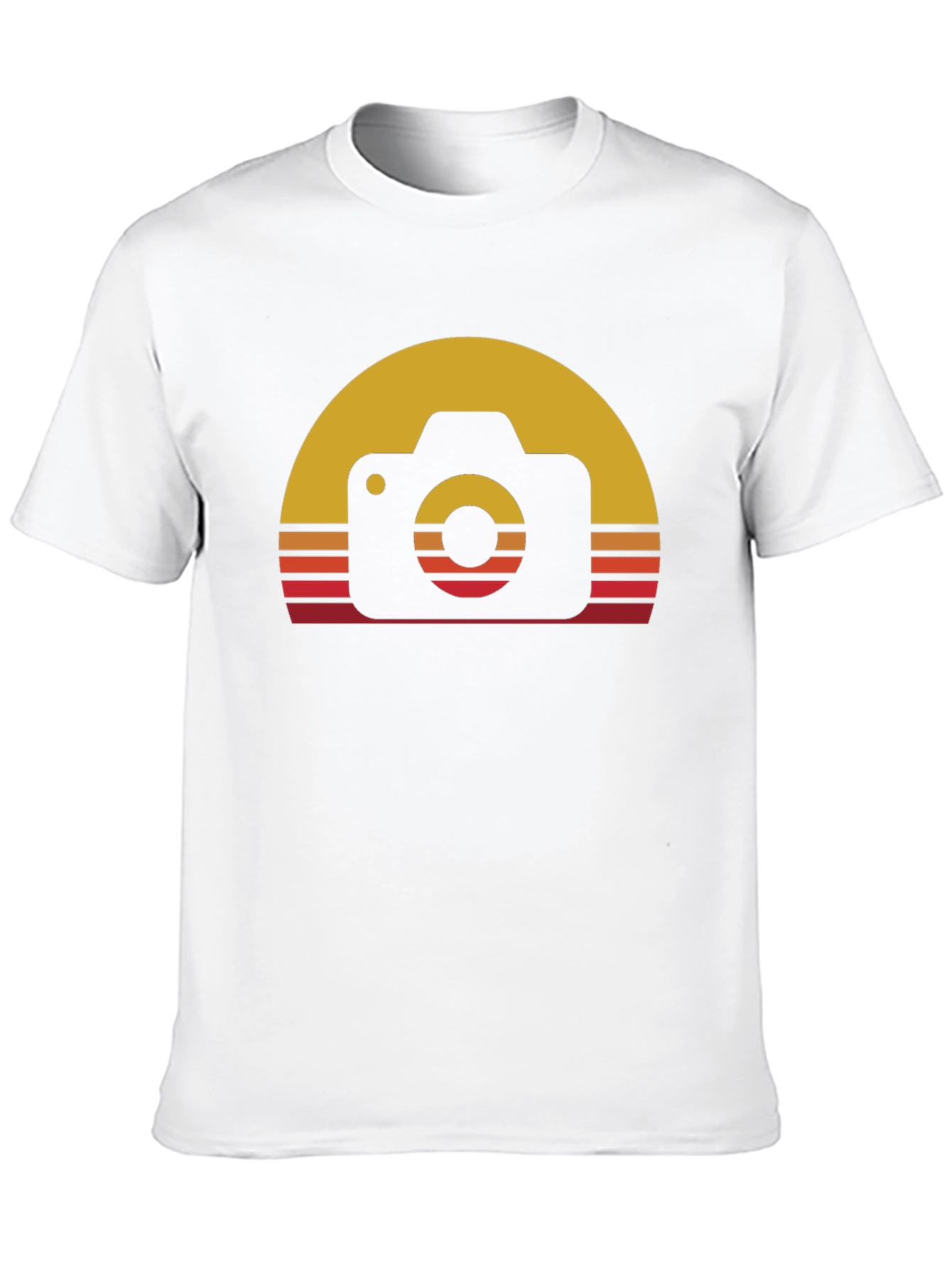 Camiseta Negra con Diseño Retro de Cámara Fotográfica