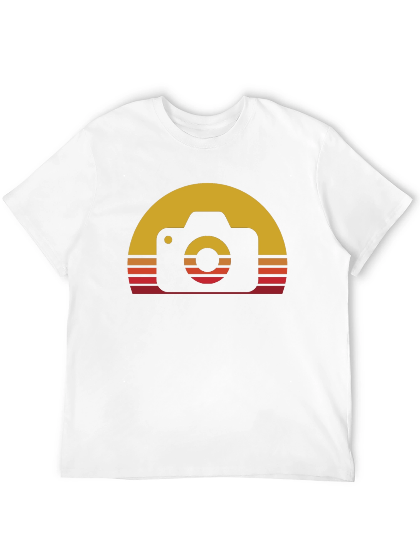 Camiseta Negra con Diseño Retro de Cámara Fotográfica