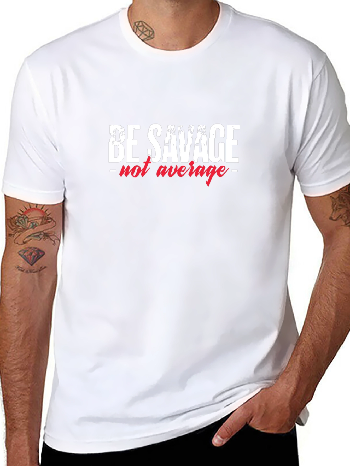 Camiseta Negra con Diseño Be Savage - not average