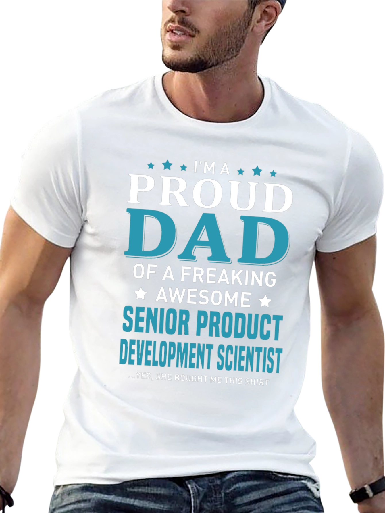 Camiseta Hombre: Papá Orgulloso de Científica Senior