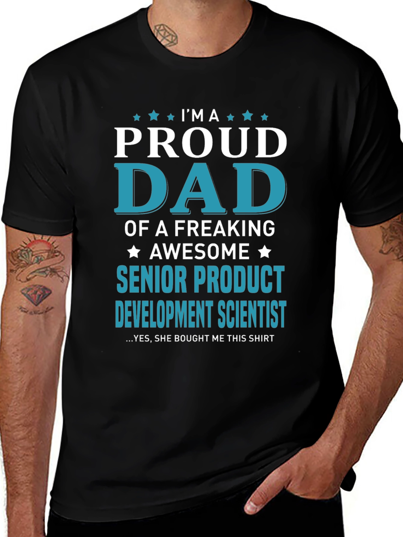Camiseta Hombre: Papá Orgulloso de Científica Senior