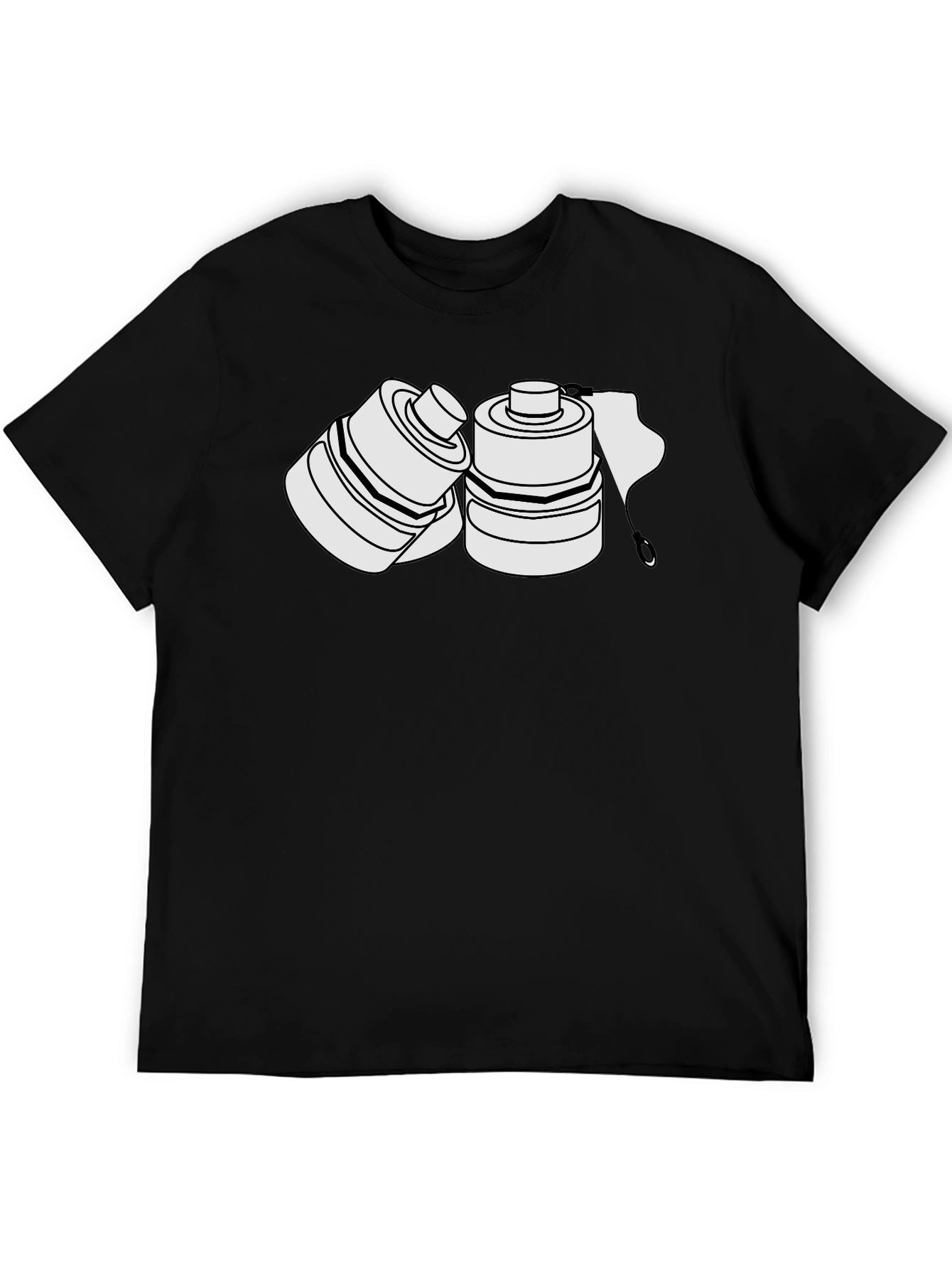 Camiseta Negra con Diseño de Latas Abstractas