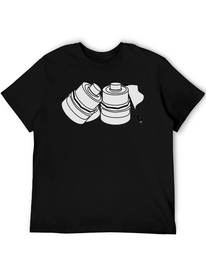 Camiseta Negra con Diseño de Latas Abstractas