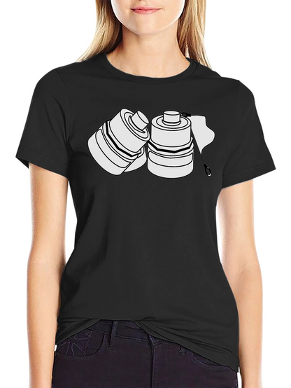 Camiseta Negra con Diseño de Latas Abstractas
