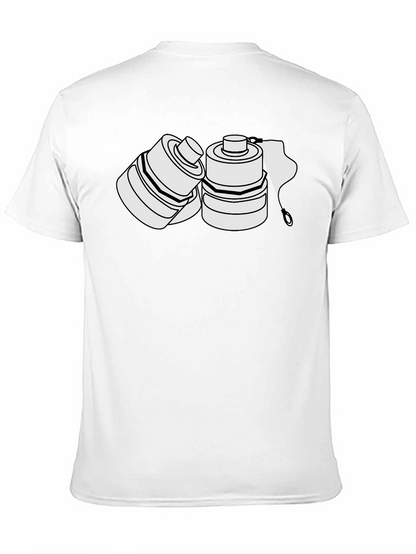 Camiseta Negra con Diseño de Latas Abstractas