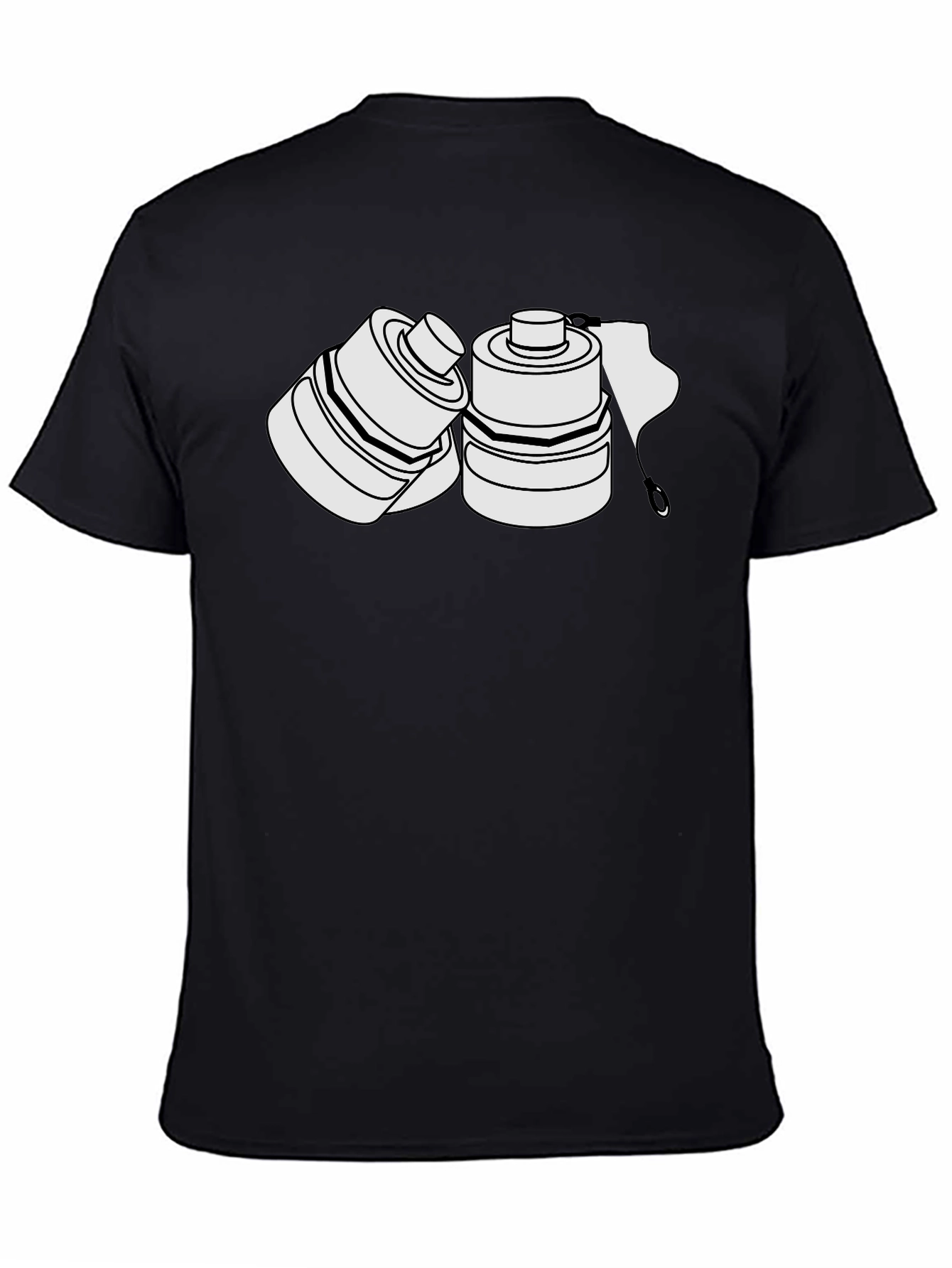 Camiseta Negra con Diseño de Latas Abstractas